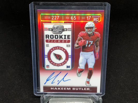 HAKEEM BUTLER 2019 PANINI CONTENDERS OPTIC RED ROOKIE HOLO ON CARD AUTO RC /199