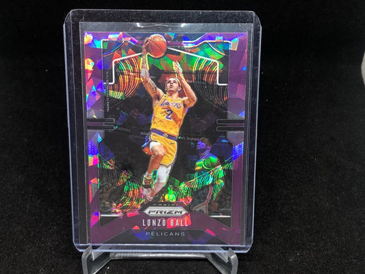 LONZO BALL 2019-20 PANINI PRIZM PURPLE CRACKED ICE PRIZM #D 27/149