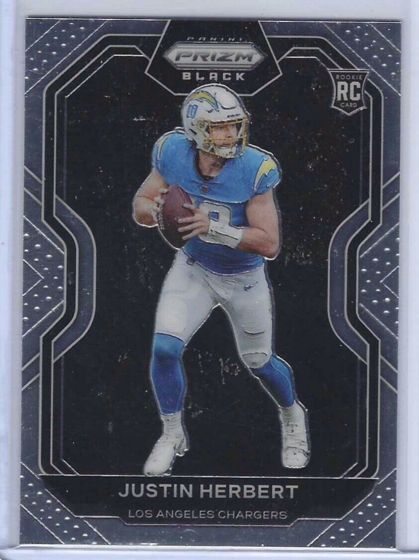 JUSTIN HERBERT 2020 PANINI CHRONICLES PRIZM BLACK RC #PB-3