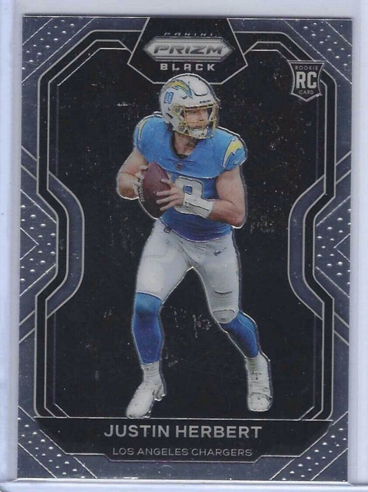 JUSTIN HERBERT 2020 PANINI CHRONICLES PRIZM BLACK RC #PB-3