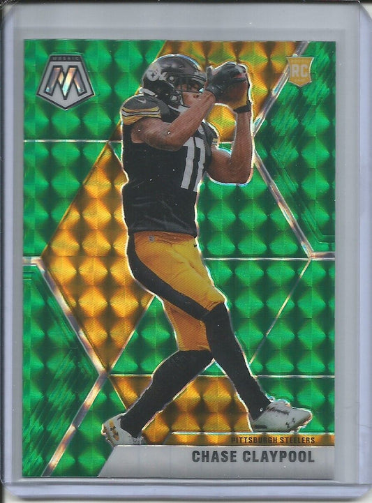 CHASE CLAYPOOL 2019-20 PANINI MOSAIC GREEN PRIZM ROOKIE RC STEELERS