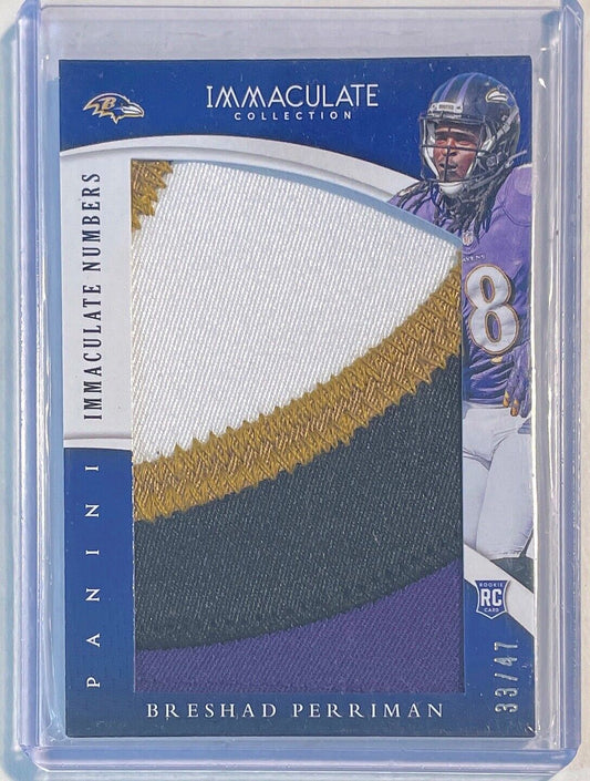 BRESHAD PERRIMAN 2015 PANINI IMMACULATE NUMBERS JUMBO 4 CLR PATCH RC #D 33/47