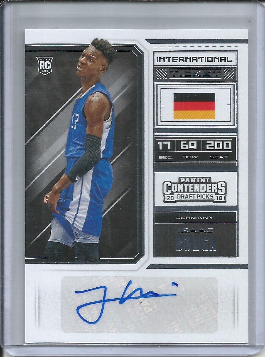 ISAAC BONGA 2018-19 PANINI CONTENDERS INTERNATIONAL TICKET AUTO ROOKIE RC