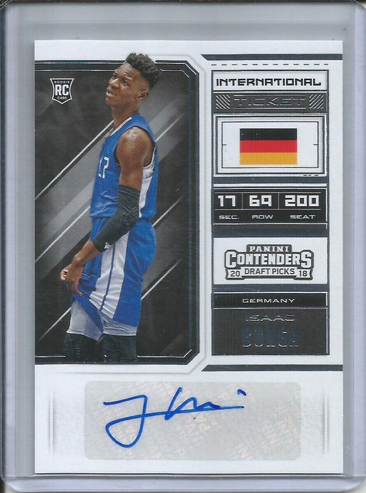 ISAAC BONGA 2018-19 PANINI CONTENDERS INTERNATIONAL TICKET AUTO ROOKIE RC