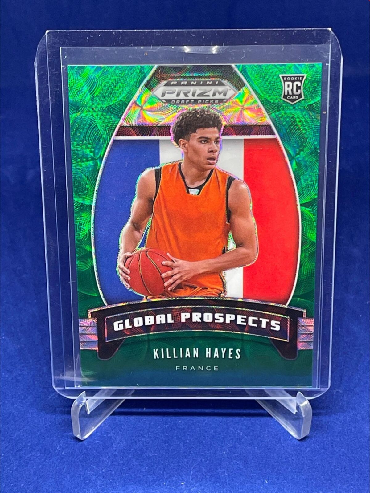 KILLIAN HAYES 2020-21 PANINI PRIZM GLOBAL PROSPECTS GREEN CHOICE PRIZM RC #D 7/8