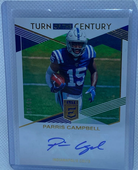 PARRIS CAMPBELL 2019 PANINI DONRUSS ELITE TURN OF THE CENTURY AUTO RC #D 8/99