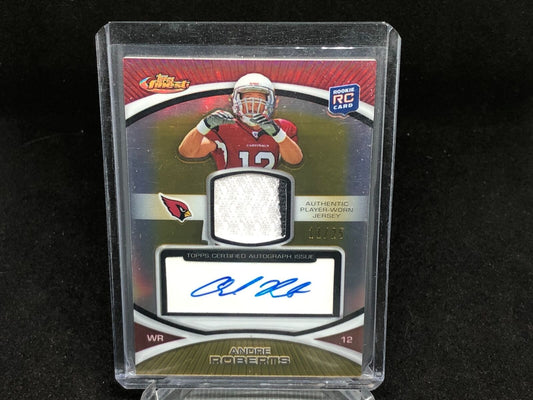 ANDRE ROBERTS 2010 TOPPS FINEST GOLD REFRACTOR 2 CLR PATCH AUTO RC #D /25