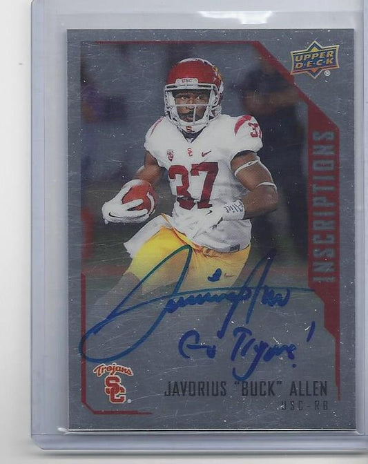 JAVORIUS BUCK ALLEN 2015 UPPER DECK INSCRIPTIONS "GO TROJANS!" ROOKIE AUTO RC