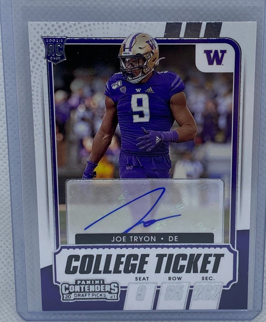 JOE TRYON 2021 PANINI CONTENDERS DP COLLEGE TICKET AUTO RC #211