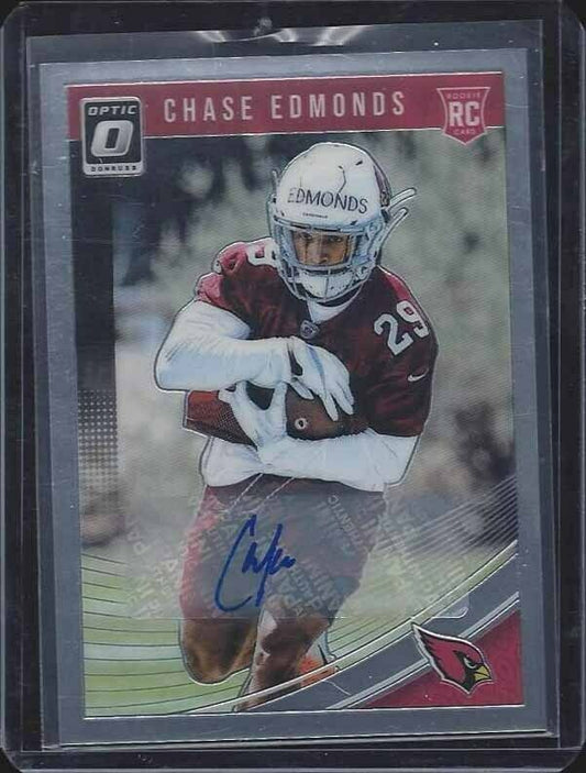 CHASE EDMONDS 2018 DONRUSS OPTIC ARIZONA CARDINALS AUTO RC #D /150