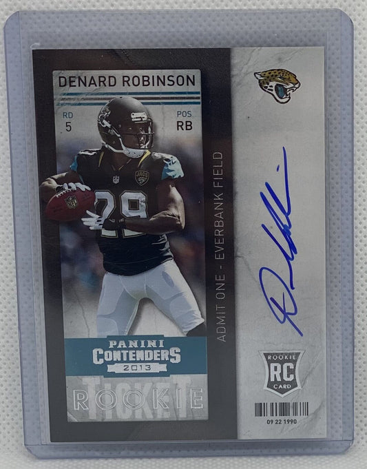 DENARD ROBINSON 2013 CONTENDERS ROOKIE TICKET SP VARIATION ON CARD AUTO RC #206