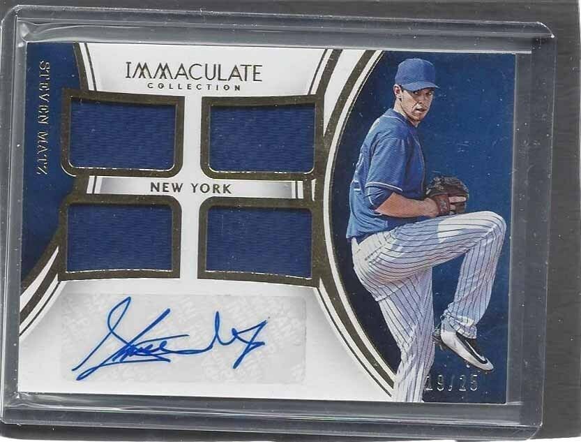 STEVEN MATZ 2016 PANINI IMMACULATE NEW YORK QUAD JERSEY AUTO #D 19/25