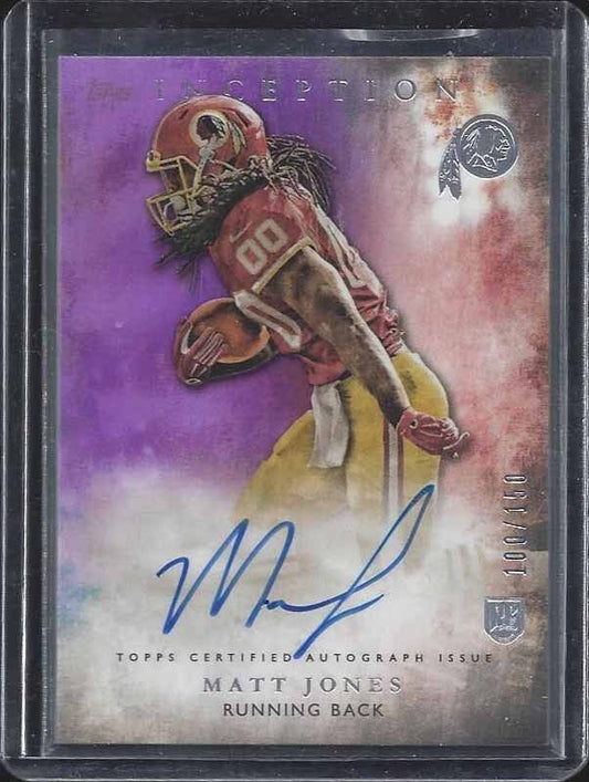 MATT JONES 2015 TOPPS INCEPTION REDSKINS PURPLE ROOKIE ON CARD AUTO RC #D /150