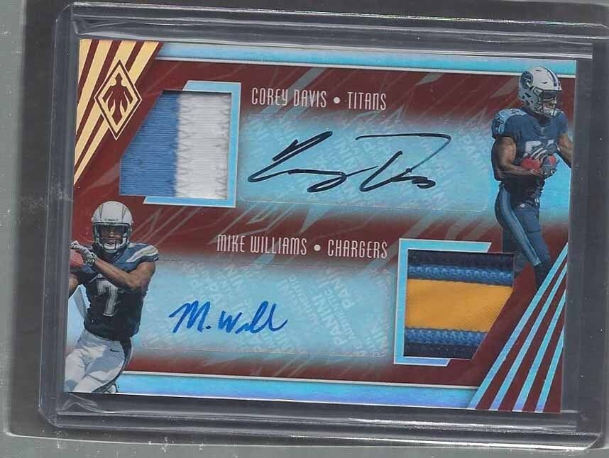 COREY DAVIS MIKE WILLIAMS 2017 ILLUSIONS DUAL 5 COLOR PATCH AUTO RC #D 12/30