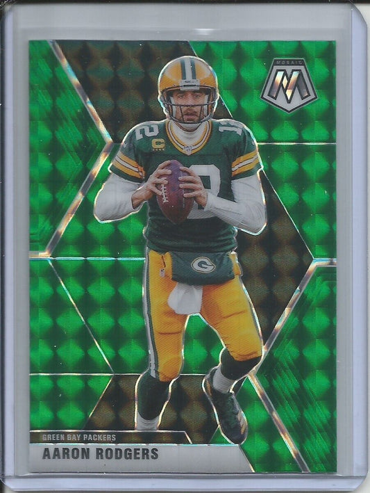 AARON RODGERS 2019-20 PANINI MOSAIC GREEN PRIZM PACKERS