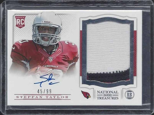 STEPFAN TAYLOR 2013 NATIONAL TREASURES RPA 3 COLOR ROOKIE PATCH AUTO RC #D 45/99