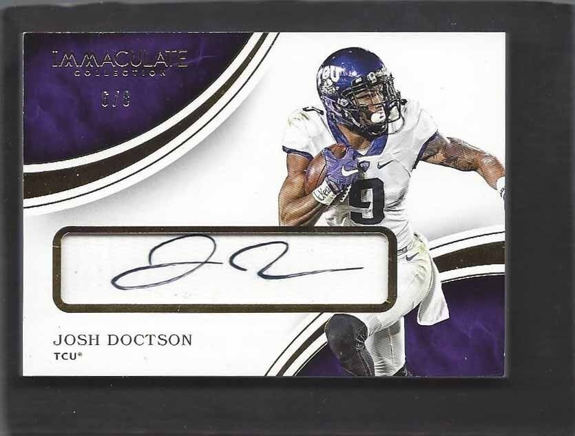 JOSH DOCTSON 2016 IMMACULATE CHIN STRAP PATCH ON CARD AUTO RC #D 6/8
