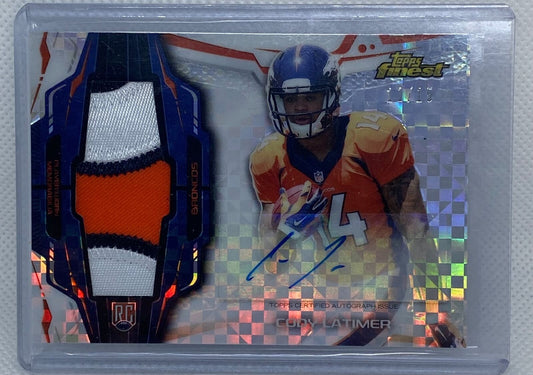 CODY LATIMER 2014 TOPPS FINEST X-FRACTOR JUMBO PATCH AUTO RC #D 11/15