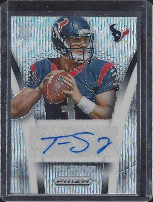 TOM SAVAGE 2014 PANINI PRIZM BLUE WAVE PRIZMS REFRACTOR ROOKIE AUTO RC #D 38/75