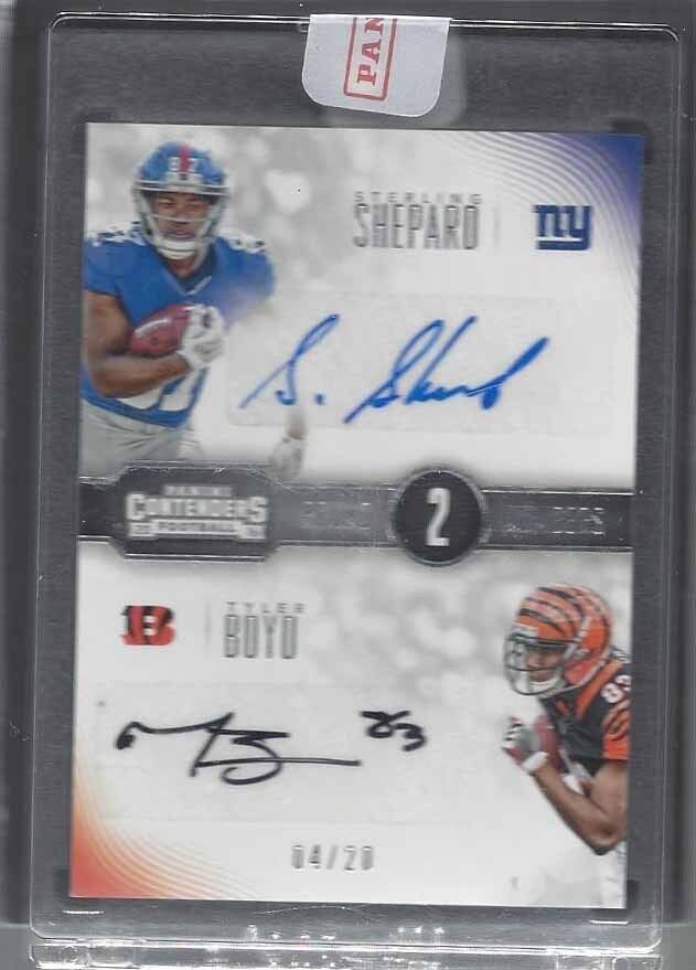 STERLING SHEPARD TYLER BOYD 2016 CONTENDERS ROUND NUMBERS DUAL AUTO RC #D 4/20