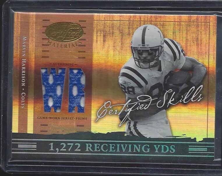MARVIN HARRISON 2004 LEAF CERTIFIED SKILLS COLTS PATCH #D 18/25