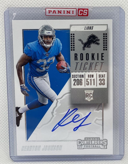 KERRYON JOHNSON 2018 PANINI CONTENDERS ROOKIE TICKET ON CARD AUTO RC #117