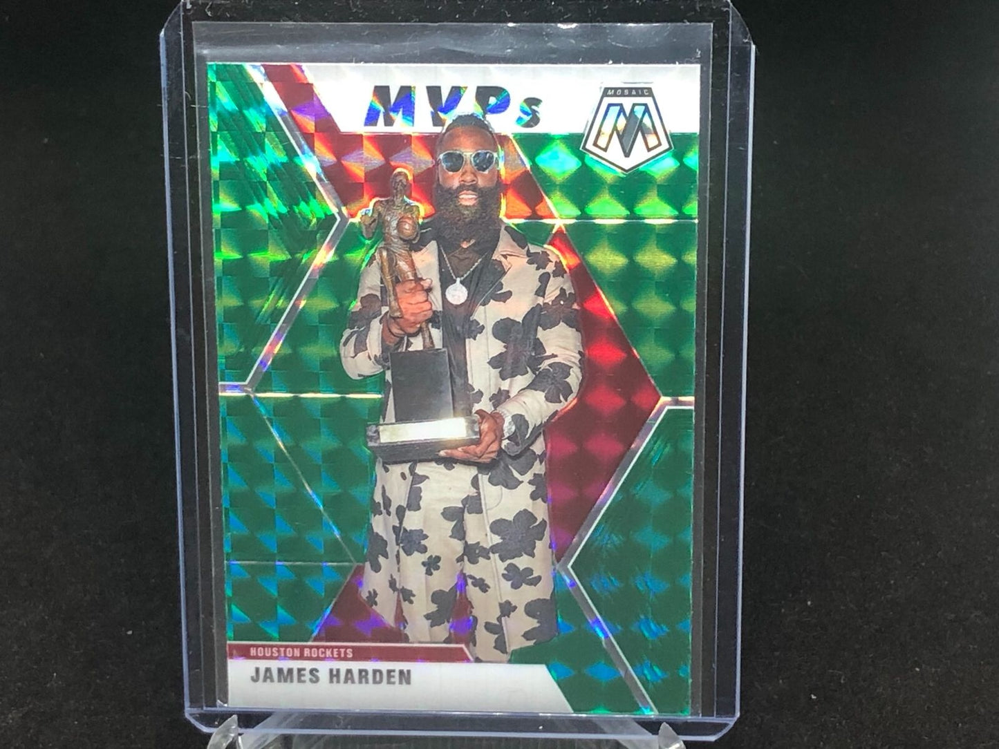 JAMES HARDEN 2019-20 PRIZM MOSAIC GREEN MVPS PRIZM # 296