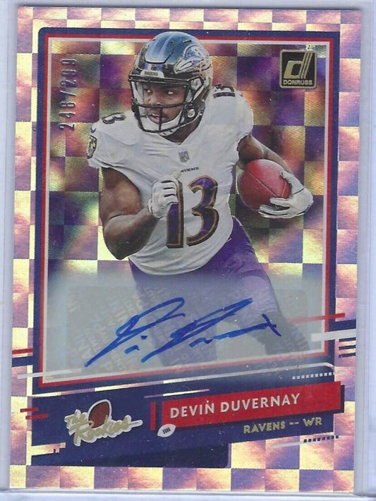 DEVIN DUVERNAY 2020 DONRUSS THE ROOKIES AUTO RC #D /299