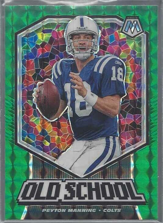 PEYTON MANNING 2020 PANINI MOSAIC OLD SCHOOL GREEN PRIZM #1
