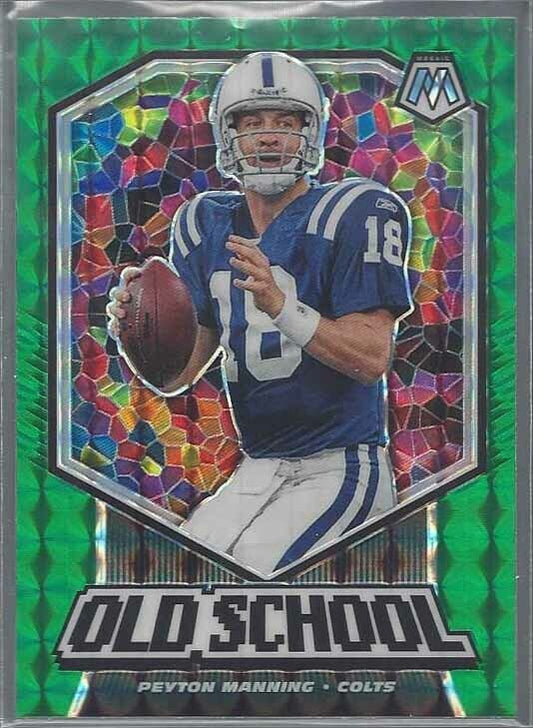 PEYTON MANNING 2020 PANINI MOSAIC OLD SCHOOL GREEN PRIZM #1