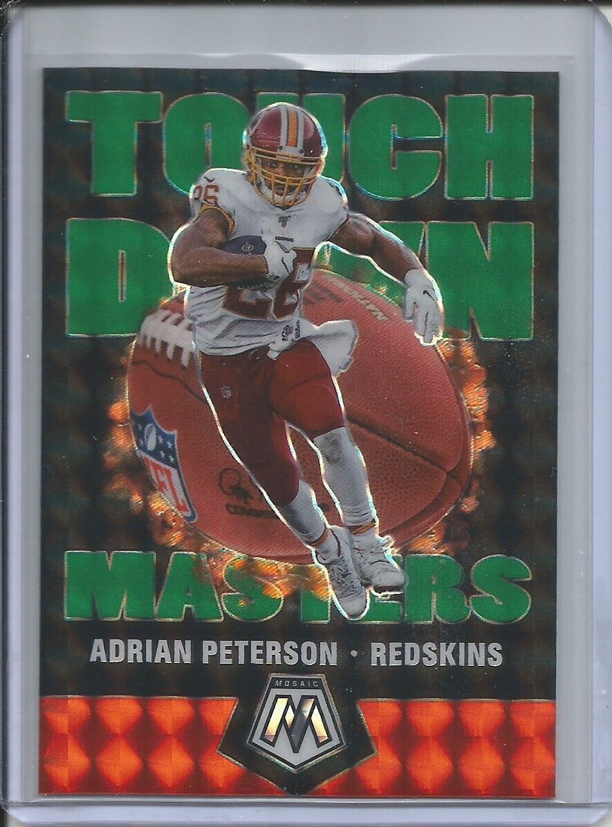 ADRIAN PETERSON 2019-20 PANINI MOSAIC TOUCHDOWN MASTERS GREEN PRIZM