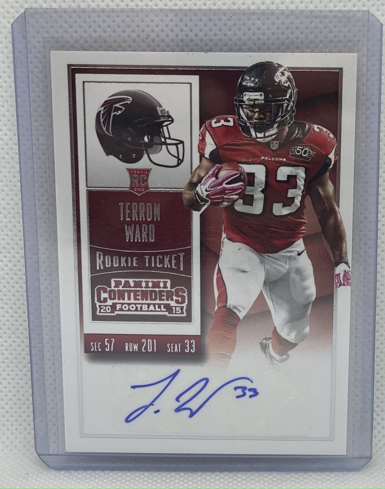 TERRON WARD 2015 PANINI CONTENDERS ROOKIE TICKET AUTO RC #262