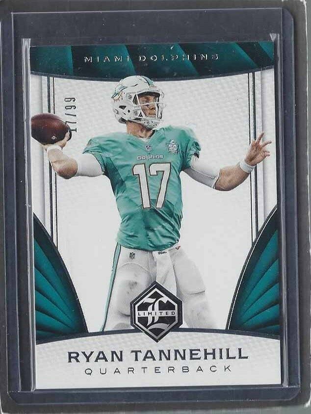 1/1 RYAN TANNEHILL 2016 PANINI LIMITED DOLPHINS #D 17/99 HIS JERSEY #17 !!