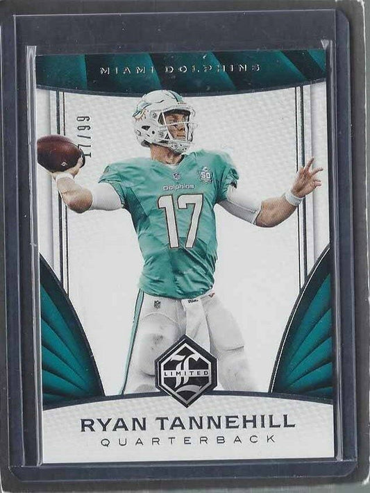 1/1 RYAN TANNEHILL 2016 PANINI LIMITED DOLPHINS #D 17/99 HIS JERSEY #17 !!
