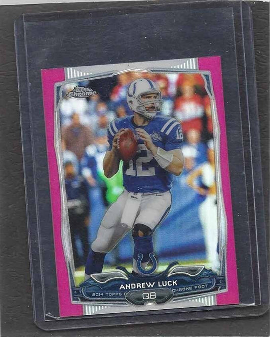 ANDREW LUCK 2014 TOPPS CHROME MINI PINK REFRACTOR #D 13/25