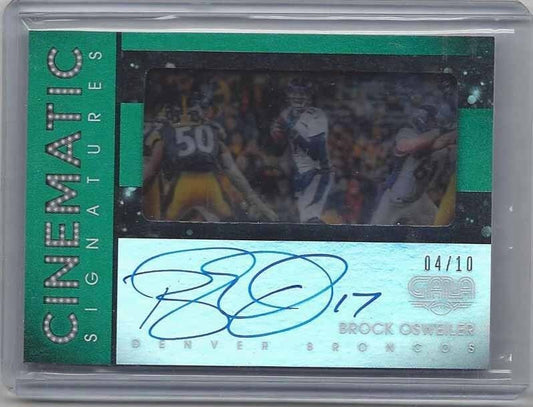 BROCK OSWEILER 2016 PANINI GALA CINEMATIC SIGNATURES GREEN ON CARD AUTO #D 4/10