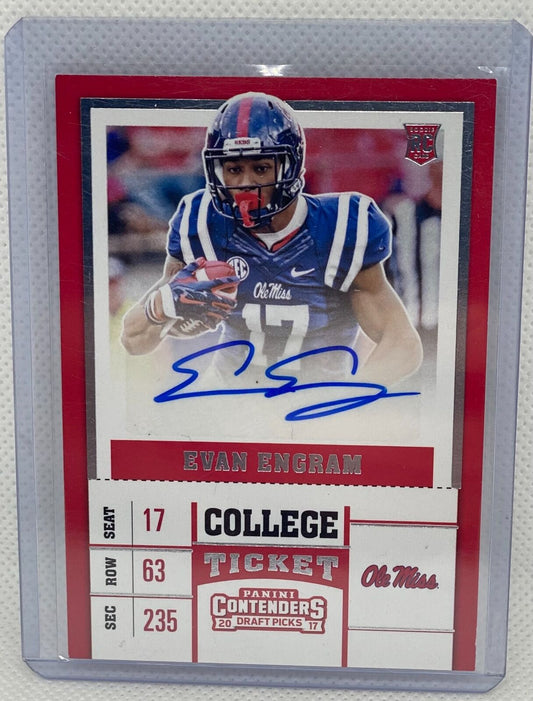 EVAN ENGRAM 2017 PANINI CONTENDERS DRAFT PICKS COLLEGE TICKET AUTO RC #128