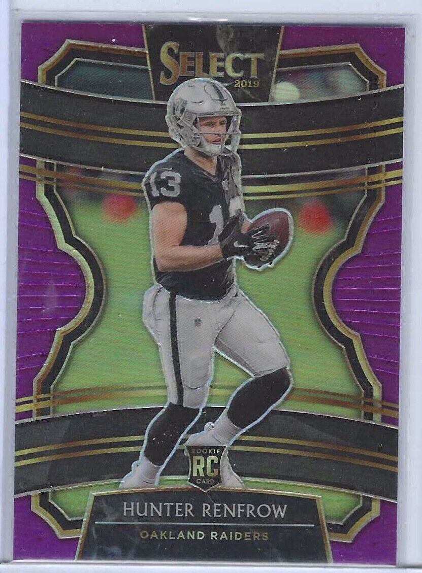 HUNTER RENFROW 2019 PANINI SELECT PURPLE PRIZM CONCOURSE LEVEL RC #D /75