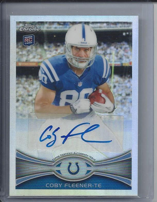 COBY FLEENER 2012 TOPPS CHROME SP PHOTO VARIATION REFRACTOR ROOKIE AUTO RC #209