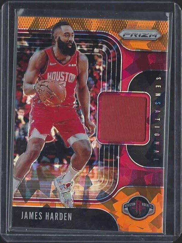 JAMES HARDEN 2019-20 PANINI PRIZM ORANGE ICE PRIZMS SENSATIONAL JERSEY