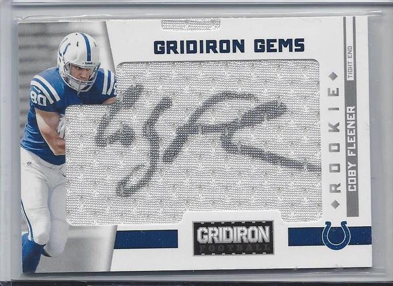 COBY FLEENER 2012 GRIDIRON HIDDEN GEMS PULLOUT JUMBO JERSEY ON CARD AUTO RC /299