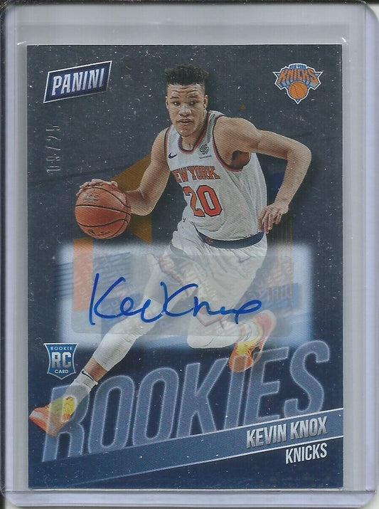 KEVIN KNOX 2019 PANINI NATIONAL ROOKIES AUTO #D 9/25 KNICKS RC