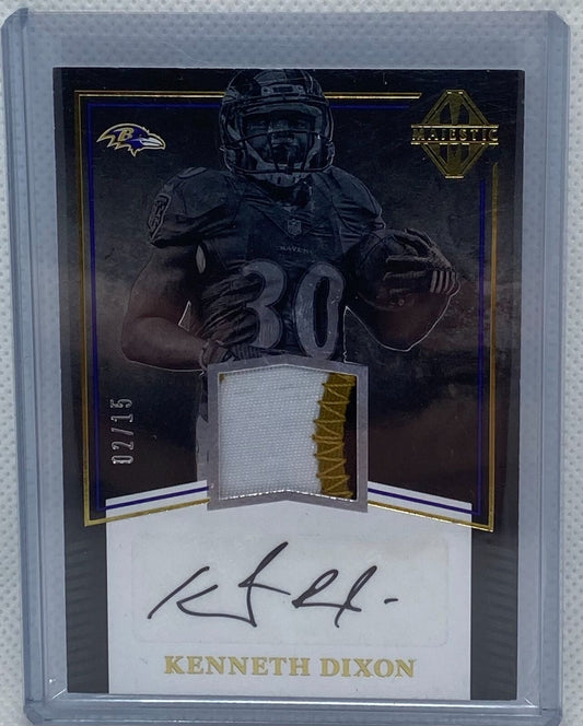 KENNETH DIXON 2017 PANINI MAJESTIC GOLD PATCH AUTO #D 02/15