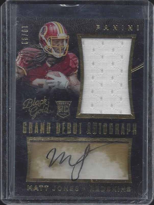 MATT JONES 2015 PANINI BLACK GOLD GRAND DEBUT REDSKINS ROOKIE JERSEY AUTO RC /99