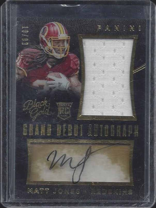 MATT JONES 2015 PANINI BLACK GOLD GRAND DEBUT REDSKINS ROOKIE JERSEY AUTO RC /99