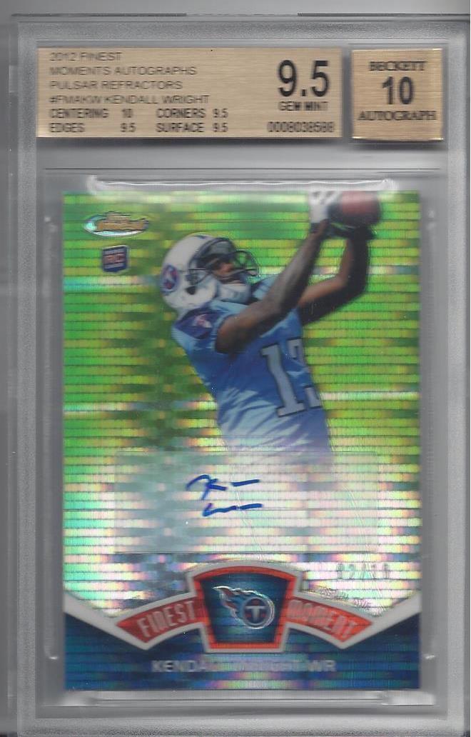 KENDALL WRIGHT 2012 FINEST MOMENTS PULSAR REFRACTOR AUTO RC /10 BGS 9.5 w/ 10 AU