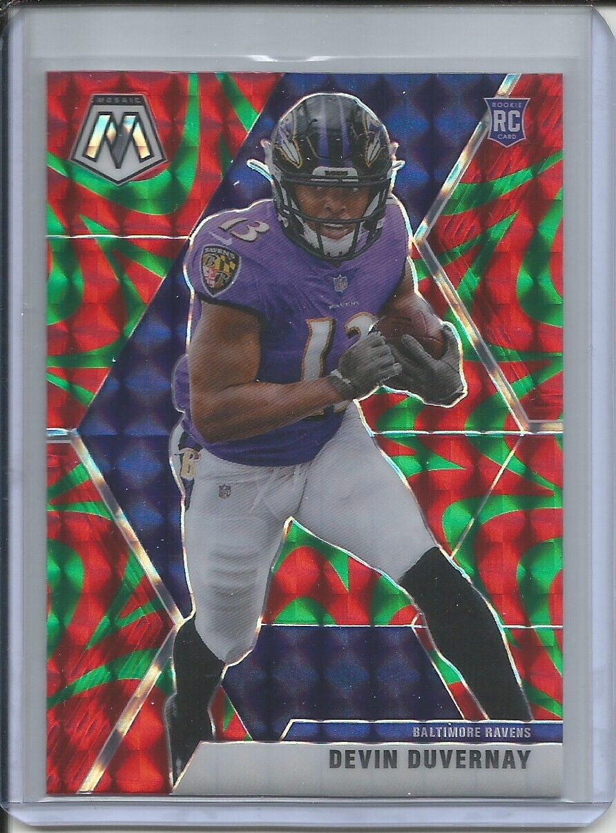 DEVIN DUVERNAY 2019-20 PANINI MOSAIC REACTIVE GREEN PRIZM ROOKIE RC RAVENS