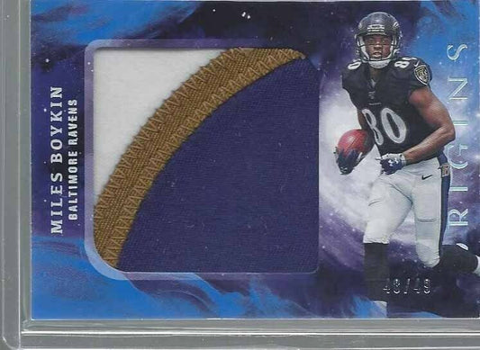 MILES BOYKIN 2019 PANINI ORIGINS BLUE 3 COLOR ROOKIE PATCH RC #D 48/49