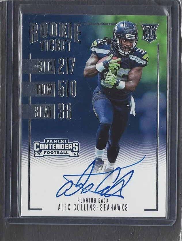 ALEX COLLINS 2016 PANINI CONTENDERS ROOKIE TICKET ON CARD AUTO RC #321