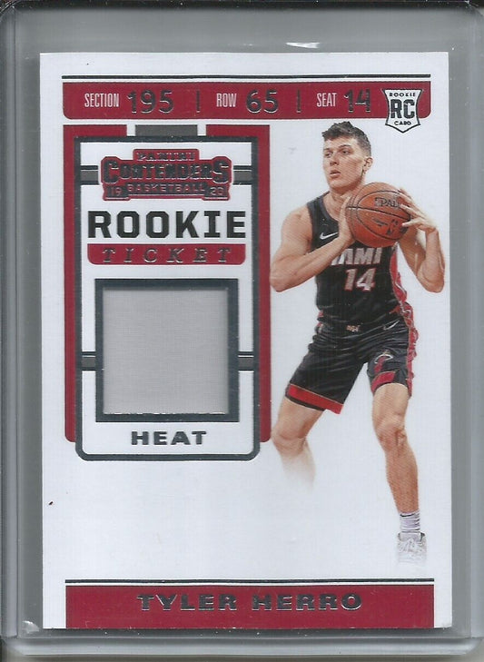 TYLER HERRO 2019-20 PANINI CONTENDERS ROOKIE TICKET JERSEY RELIC RC HEAT